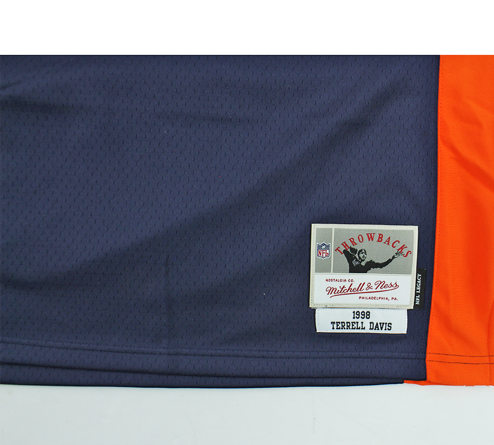 Terrell Davis Signed Denver Broncos Mitchell & Ness Blue1995 NFL Jersey with "HOF 17" Inscription - Radtke Sports Authenticated - Image 4