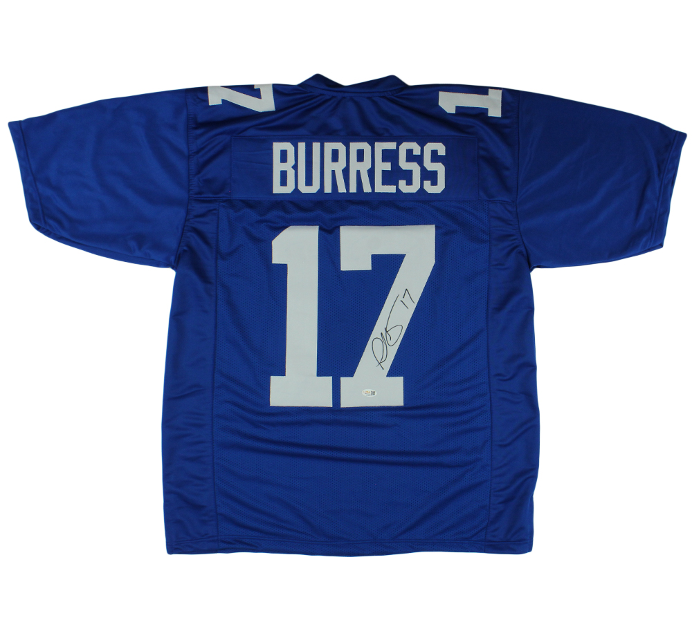Plaxico Burress Signed New York Custom Blue Jersey