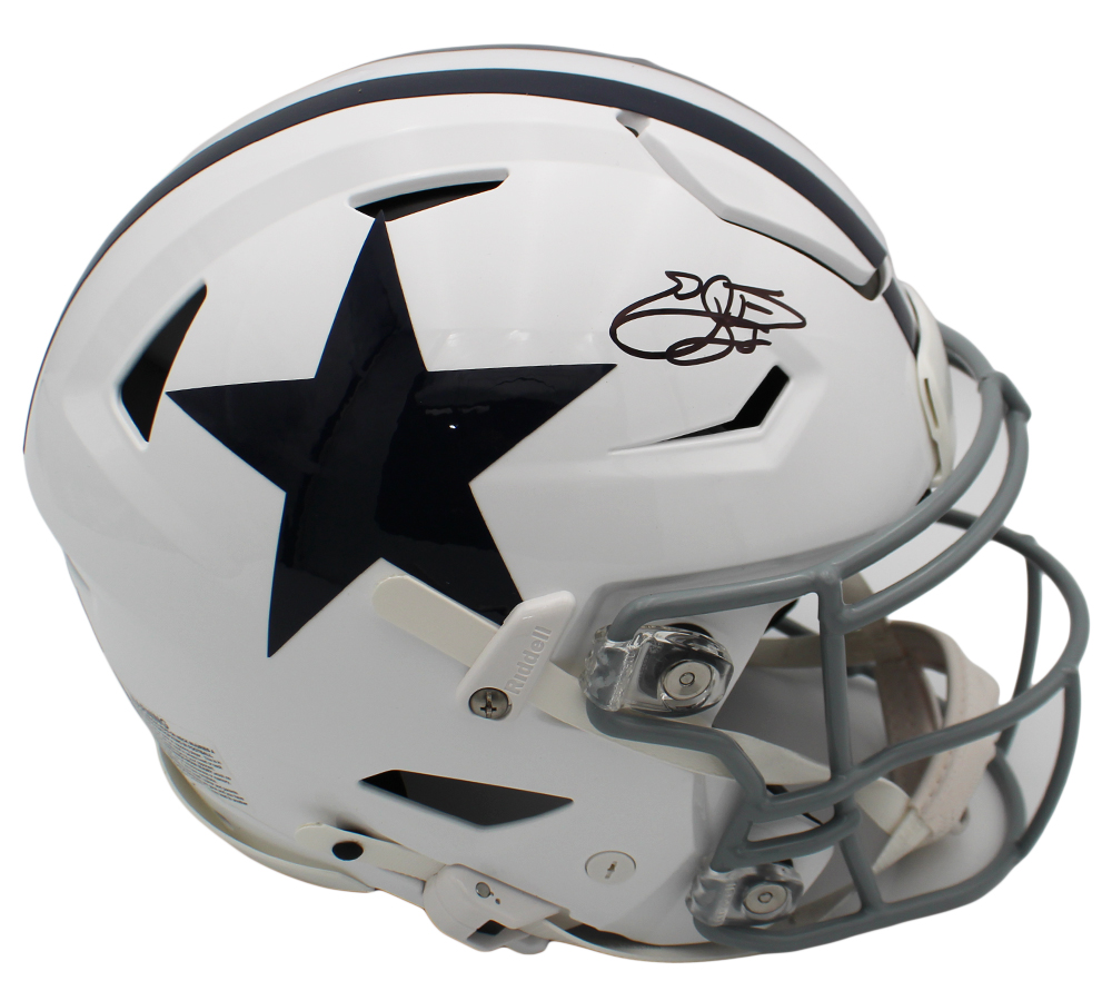 Emmitt Smith Signed Dallas Cowboys Speed Flex Authentic Throwback 1960-1963 NFL Helmet - Beckett Authenticated - Image 2