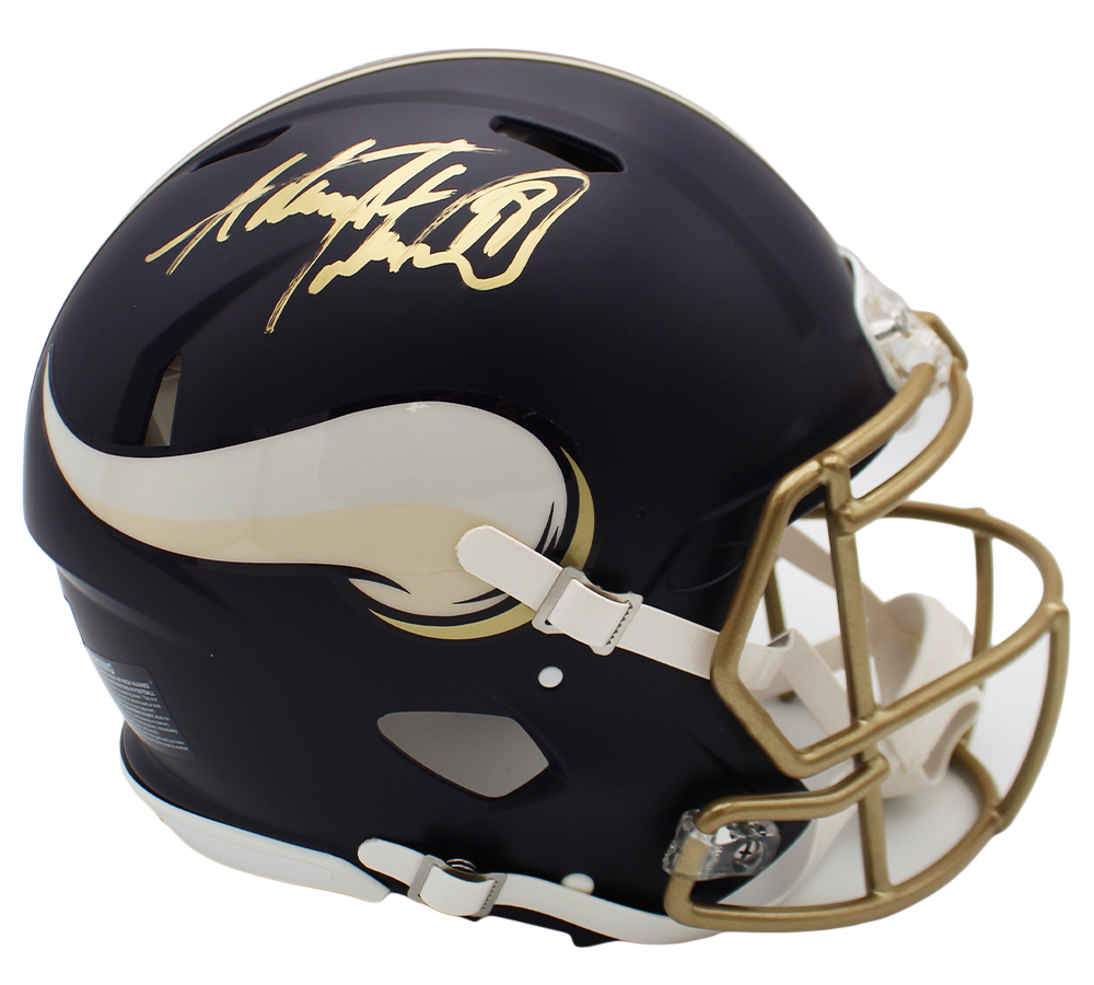 Adrian Peterson Signed Minnesota Vikings Speed Authentic Rivalries NFL Helmet - Beckett Authenticated