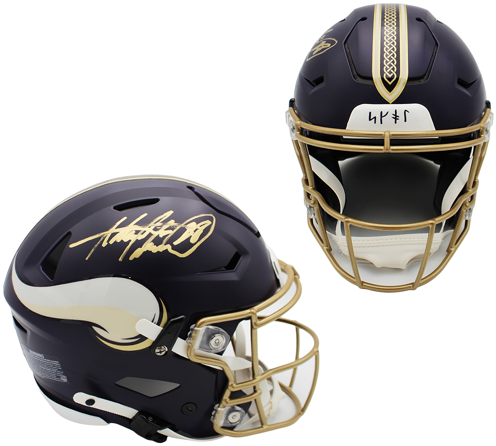 Adrian Peterson Signed Minnesota Vikings Speed Flex Authentic Rivalries NFL Helmet - Beckett Authenticated
