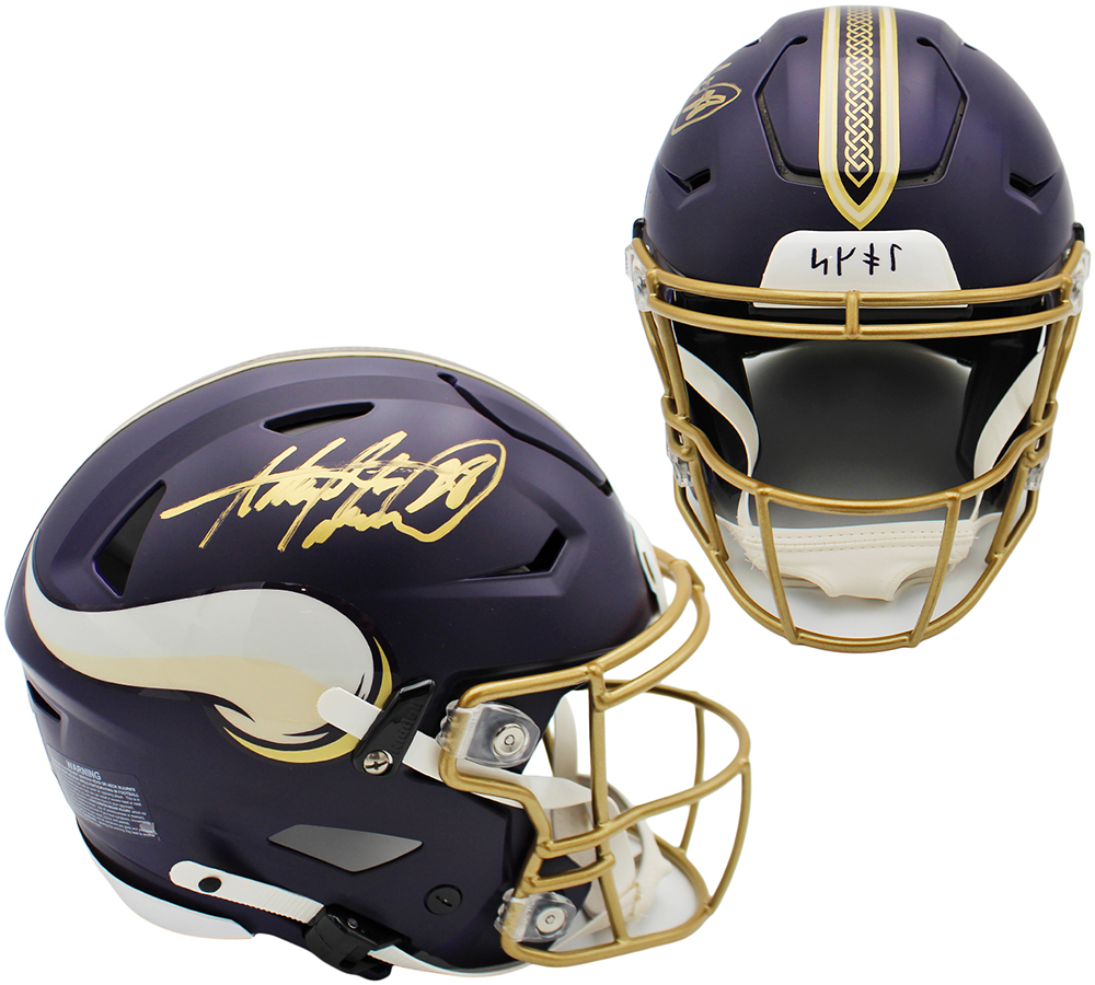 Adrian Peterson Signed Minnesota Vikings Speed Flex Authentic Rivalries NFL Helmet - Beckett Authenticated