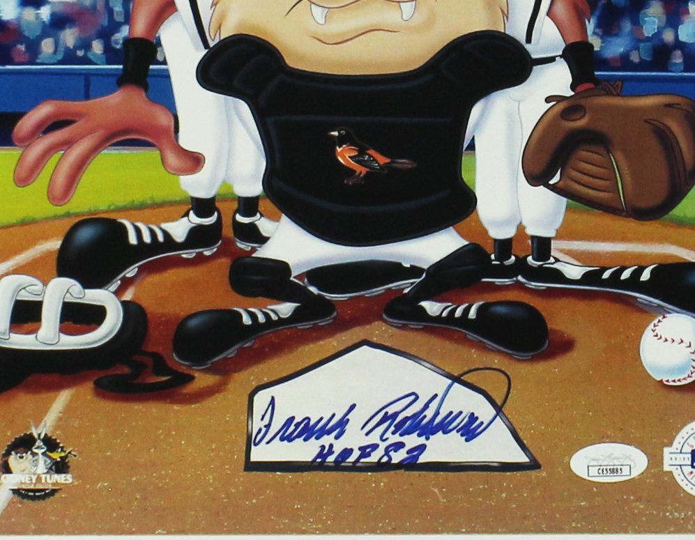 Frank Robinson Signed Baltimore Orioles Unframed 12x17 Looney Tunes MLB Photo with "HOF 82" Inscription - Image 2