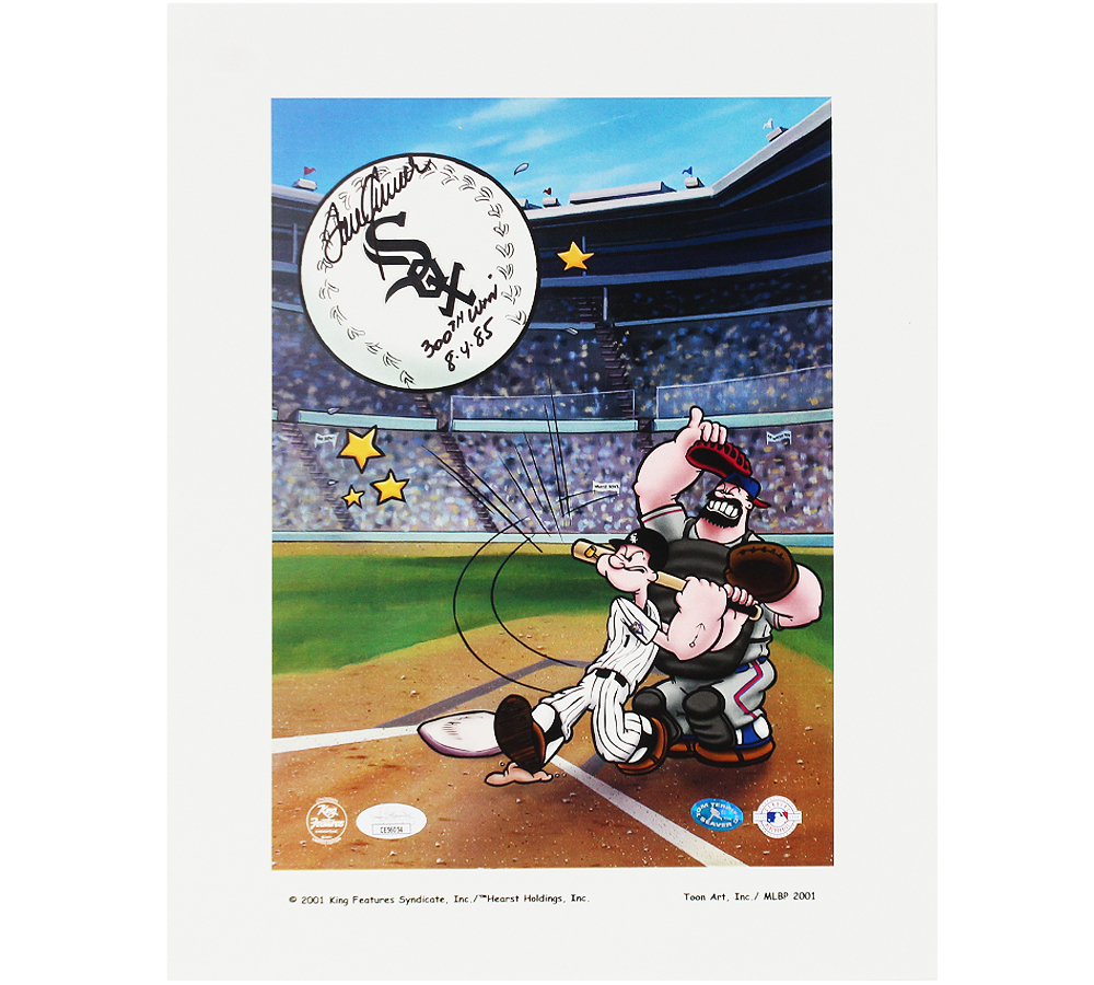Tom Seaver Signed Chicago White Sox Unframed 11x14 Popeye MLB Photo with "300th Win 8.4.85" Inscription