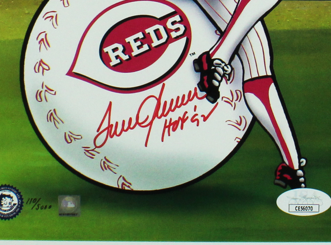Tom Seaver Signed Cincinnati Reds Unframed 11x14 Betty Boop MLB Photo LE/5000 with "HOF 92" Inscription - Image 2