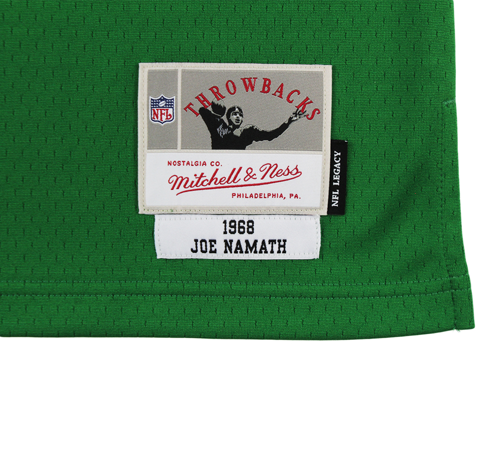 Joe Namath Signed New York Jets Mitchell and Ness Green NFL Jersey - Beckett Authenticated - Image 4