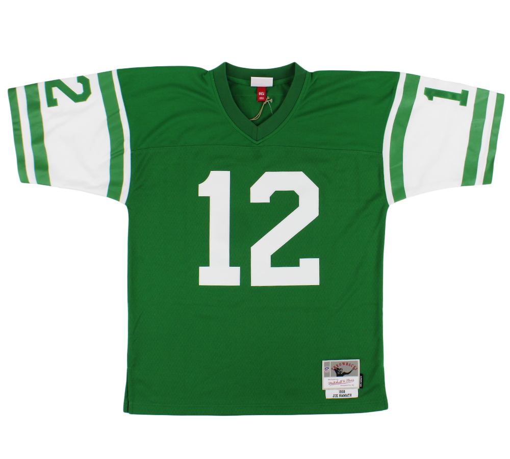 Joe Namath Signed New York Jets Mitchell and Ness Green NFL Jersey - Beckett Authenticated - Image 3