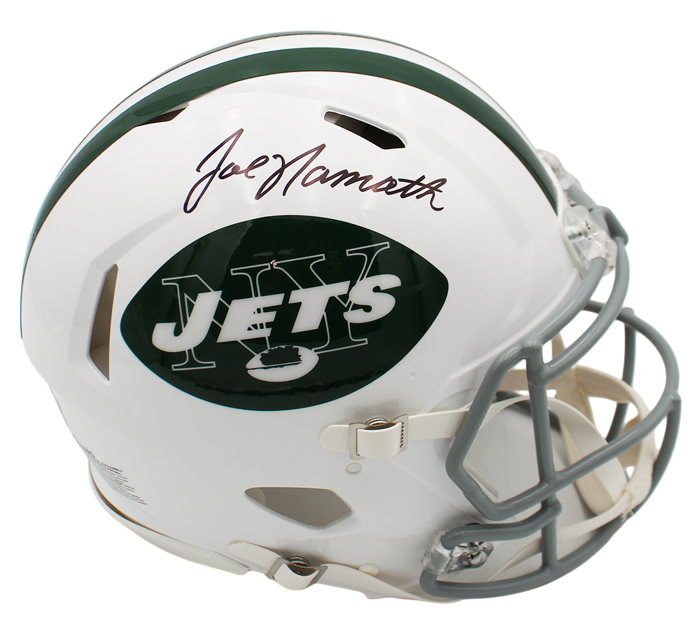 Joe Namath Signed New York Jets Speed Authentic Throwback 1965-77 NFL Helmet - Beckett Authenticated