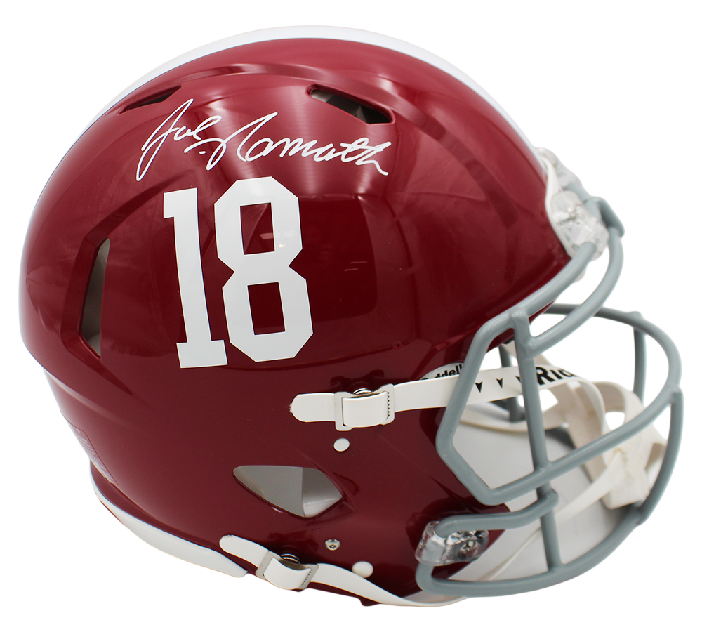 Joe Namath Signed Alabama Crimson Tide Speed Authentic 18 NCAA Helmet - Beckett Authenticated